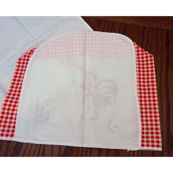 Vintage SET Red Black White Rooster Towel and Stand Mixer Cover - Picture 3 of 5